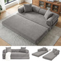 Convertible Folding Sofa Bed Modular Floor Sofa with Removable Backrest Corduroy Folding Mattress Couch with Fixed-Shape Frame for Living Room Bedroom Lounge (Grey)