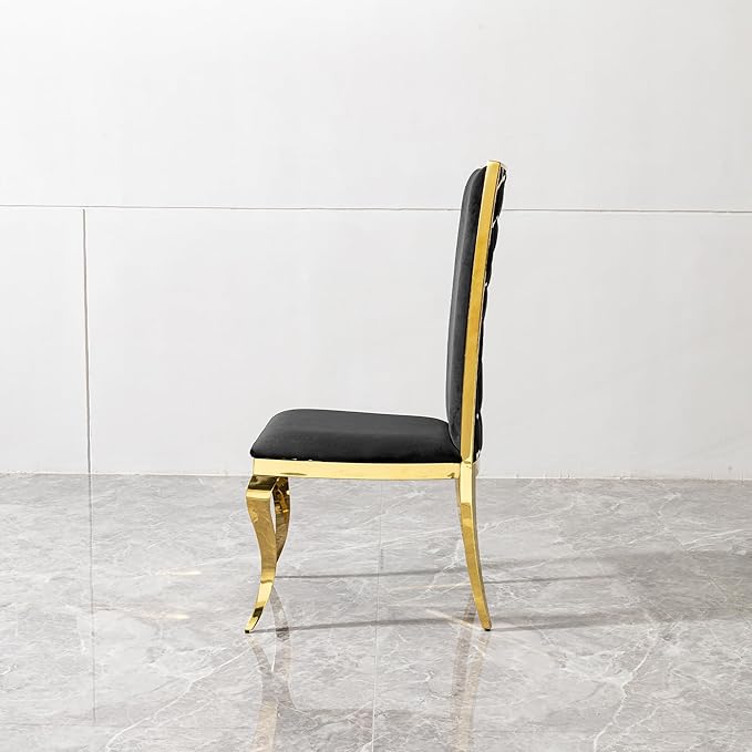 Velvet Dining Chairs with Gorgeous Gold Curved LegsModern Upholstered Dining Room Chairs for TableLiving RoomDining RoomOfficeWhite Luxury Kitchen Chairs
