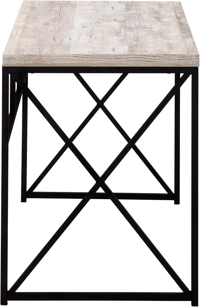 Computer Desk Home Office Laptop Work Beige Laminate Black Metal Contemporary Modern