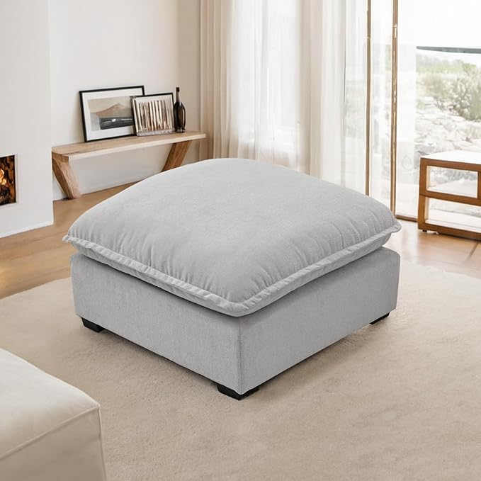 Comfy Cloud Couch Ottoman Moveable Grey Modular Sectional Sofa