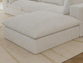 Plush Corduroy Cloud Modular Sectional Sofa Couches for Ottoman (White)