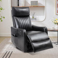 Swivel Rocker Recliner Chair 360° Swivel Recliner with Heat and Massage Rocker Recliner Nursery Glider Chair with Side Pockets for Living Room (Black Faux Leather)