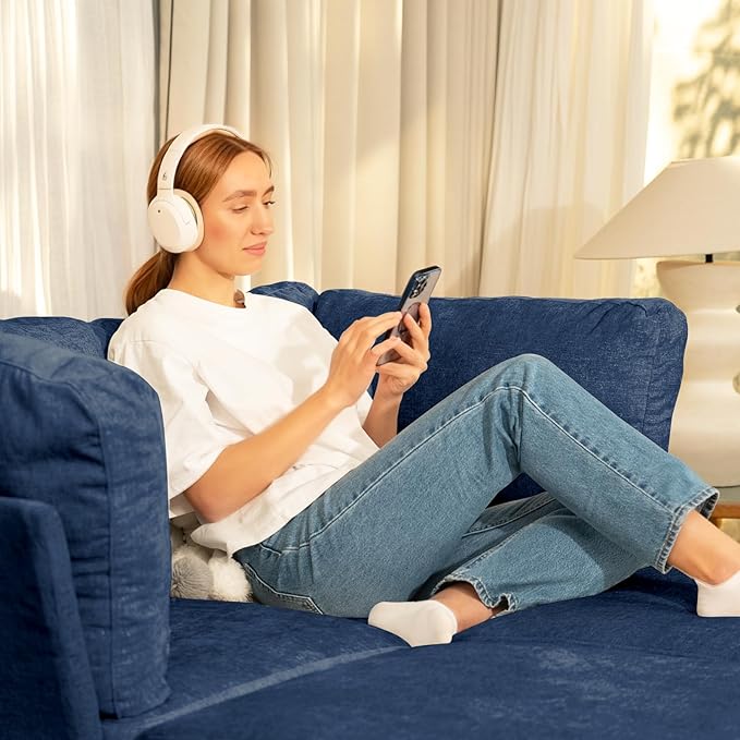 Modern Sofa Modular sectional Cloud Couch with 2 Ottomans 6-seat Chenille deep-seat with Storage and 6 Pillows for Living Rooms bedrooms and Apartments (Orchid 2Seater+2Ottoman)