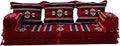 arabicsofa Maroon Turkish Low Floor Seating Sofa – Traditional Arabic Majlis Cushions