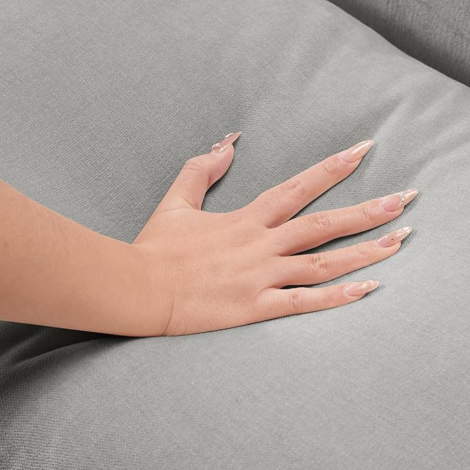 EDILLY 94 inches Oversized Modular Sectional Fabric Cloud Sofa Set Extra Large L Shaped Couch Reversible Chaise Couch3 Seat Modular Sofa Light Grey