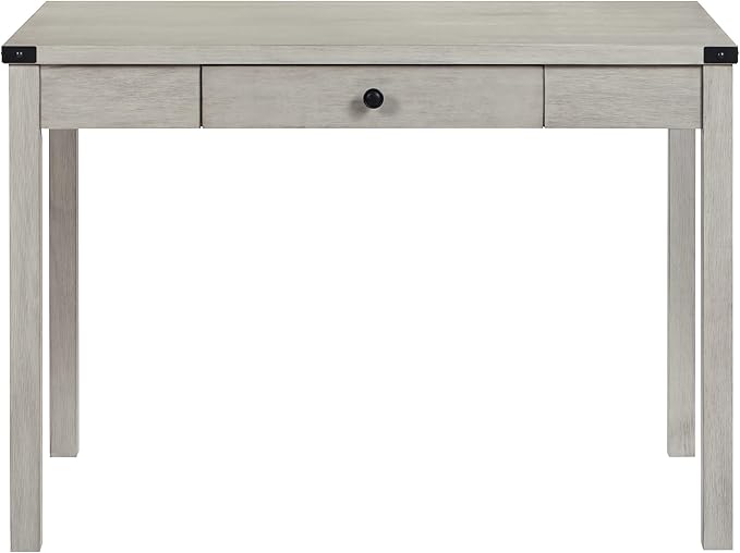 OSP Home Furnishings Victor Modern Rustic Writing Home Office Desk with Drawer Champagne Oak Finish