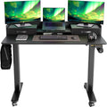 Claiks Standing Desk with Drawers Stand Up Electric Standing Desk Adjustable Height Sit Stand Desk with Storage Shelf and Splice Board 48 Inch Black