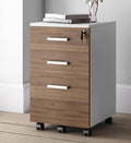 Modern Design Lazio File Cabinet Filing Cabinets for Home Office Drawers for Under Desk Locking 3 Drawer Rolling Filing Cabinet with Lock Walnut and White by Crafts and Comfort