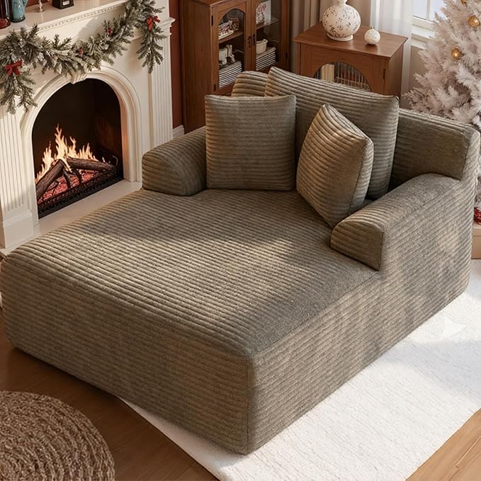 Avenix 66 Boneless Oversized Chaise Lounge Chair IndoorBoneless Chaise Lounge Oversized Reading ChairsComfy Chaise Lounge Corduroy Oversized ChairCloud Boneless Couch Sleeper Sofa Chaise BedBrown