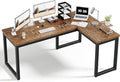 L Shaped Desk 66 Inch Gaming Desk with 1.18 Inch Thicker Desktop Corner Computer Desk Home Office Desk Study Writing Work Desk Metal Frame Rustic Brown