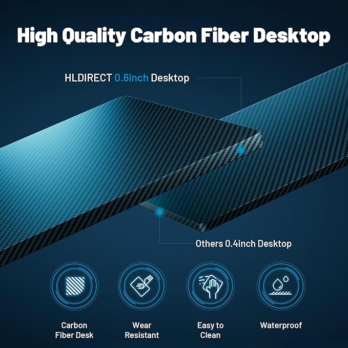 HLDIRECT 51 Inch L Shaped Gaming Desk with Monitor Stand and LED Lights Corner Computer Desk with Carbon Fiber Surface PC Gaming Table for Home Office Writing Workstation Easy to Install Black
