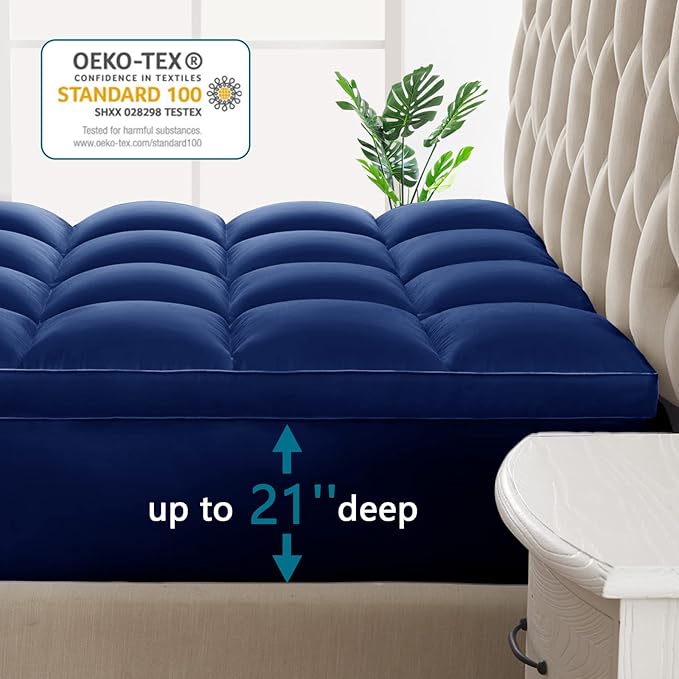 CHOKIT Full Mattress Topper Extra Thick Pillow Top Mattress Pad for Back Pain Relief Cooling Bed Topper Mattress Cover with 8-21 Inch Deep Pocket