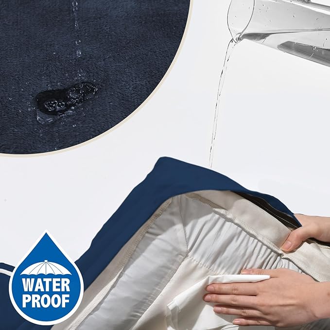 Comfort Expression Orthopedic Dog Bed for Extra Large Dogs 42x30 Inch Waterproof Egg Crate Foam XL Pet Bed with Removable Bolsters Dog Couch with Washable Cover &amp Non-Slip Bottom Navy Blue