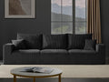 113 Modular Sectional Couch Cloud Boneless Sofa with Deep Seats Upholstered Corduroy Sleeper Sofa Bed with 3-Seater for Living Room No Assembly Required Black