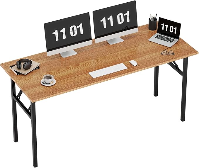 sogesfurniture Computer Desk Office Desk 59.8Inch Folding Table Laptop Desk Computer Table Workstation with BIFMA Certification No Assembly RequiredBlack BHUS-AC5-15260BB