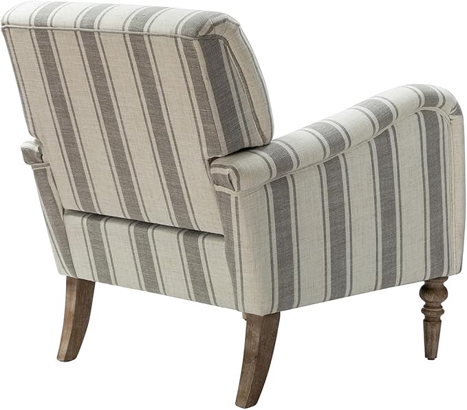 Upholstered Accent Chair with Arms and Wooden Legs Modern Comfy Armchair Reading Chair for Living Room Bedroom