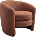 Modway Affinity Boucle Fabric Accent Chair in Rust - Versatile Living Room Chair with Curved Back - Upholstered Bedroom Barrel Chair - Reading Armchair