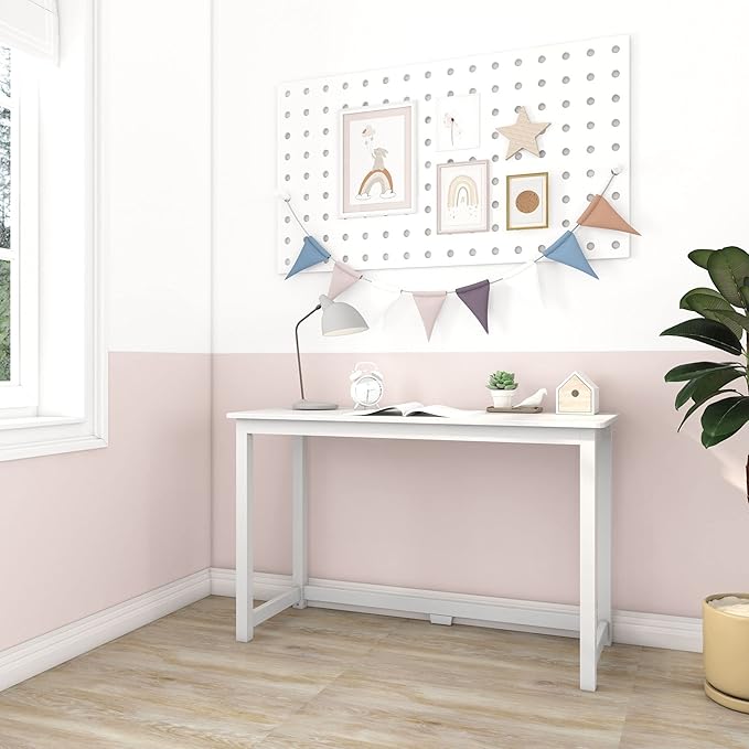 Max &amp Lily Solid Wood Desk 47 Inches White
