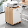 Filing Cabinet Wood File Cabinet Mobile Filing Storage File Folder Organizer Cabinet with Wheel Lockable Casters Multifunction Printer Stand 1-Drawer 14.1D X 15.7W X 19.6H Storage Cabinet ( Col