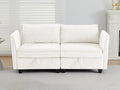 ORRD Small Modular Sectional Sofa Loveseat Couch with Storage 2 Seater Sofa Modular for Living Room Office (Beige)