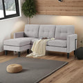 L Shaped Couch Sectional Couches with Storage Ottoman Convertible Sleeper Sofa with Reversible Chaise Comfy Couches with Reversible Chaise for Apartment Living Room Light Gray