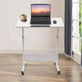 Adjustable Height Standing Desk Stand Up Desk with 360° Flip Wheels for Small Spaces and Home Offices Classrooms White(Adjustable Height: 32-47 in)