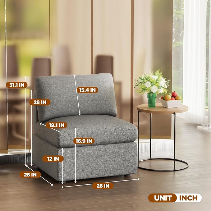 PayLessHere Sectional Couch 2 Seat Sofa Set Convertible Sofa Modular Sectional Sofa Couch for Living Room Bedroom Office Gray