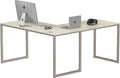 SHW Mission 55 x 60 Inches L-Shape Home Office Computer Desk Maple