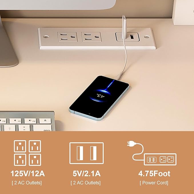 L Shaped Desk with Power Outlets &amp LED Lights Computer Desk with Drawers &amp Bookshelf Modern Corner Desk for Home Office Study Gaming Table Writing Workstation (White-New)