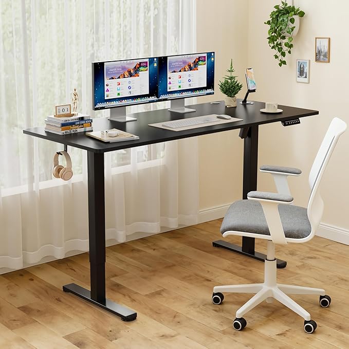 Homall Electric Standing Desk Height Adjustable Stand up Desk with Headphone Hook and USB Port Home Office Computer Desks with Splice Board
