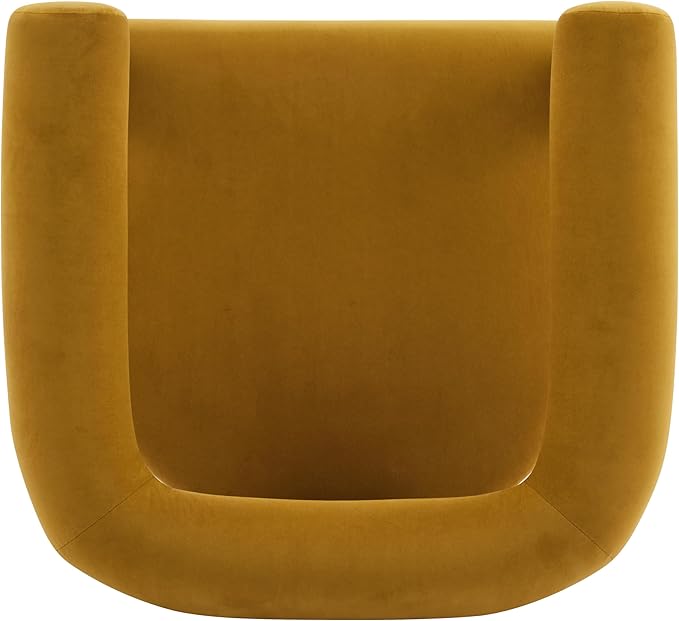 Christopher Knight Home Linton Modern Velvet Upholstered Accent Chair Living Room Solid Wood Lounge Chair Bedroom Soft Cushion Comfy Reading Chair Home Office Sofa Armchair Mustard Yellow+Brown