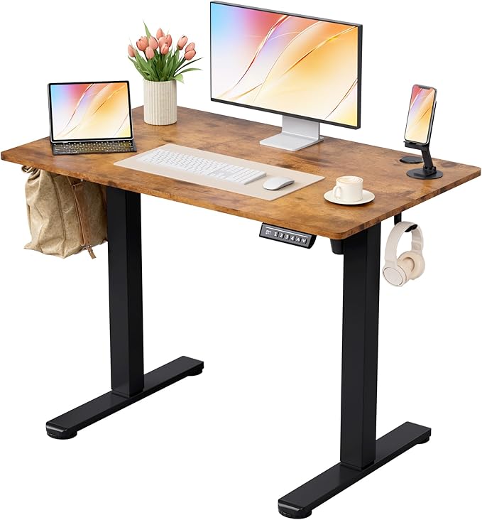 Homall Electric Standing Desk Height Adjustable Stand up Desk with Headphone Hook and USB Port Home Office Computer Desks with Splice Board