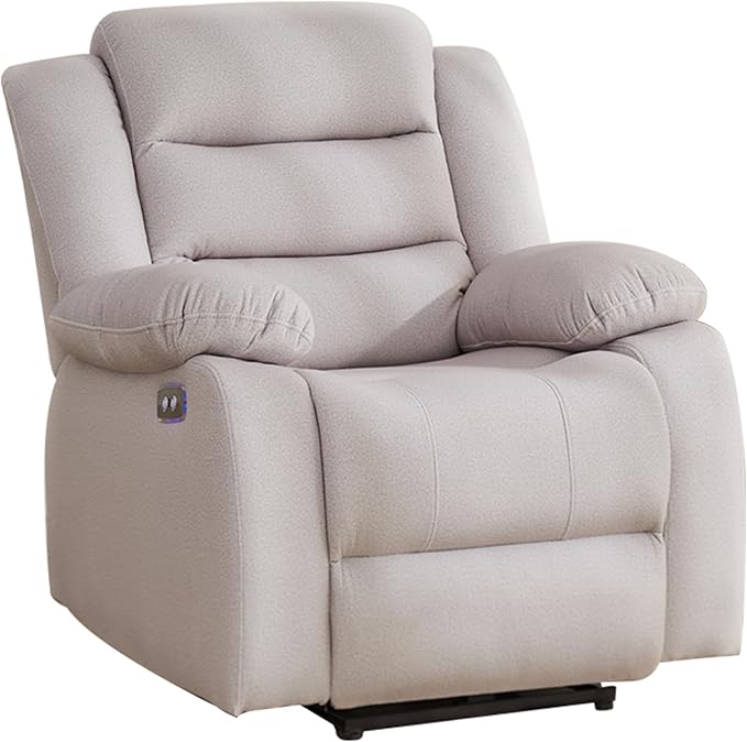Power Recliner Chair Recliner for Adults Upholstered Soft Fabric Reclining Sofa Chair for Living Room (Gray)
