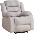 Power Recliner Chair Recliner for Adults Upholstered Soft Fabric Reclining Sofa Chair for Living Room (Gray)