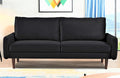 Kent Velvet Sofa for Modern Living Rooms and Compact Spaces Comfy 3 Seater Couch Studio Apartment Furniture with Sleek Design Black