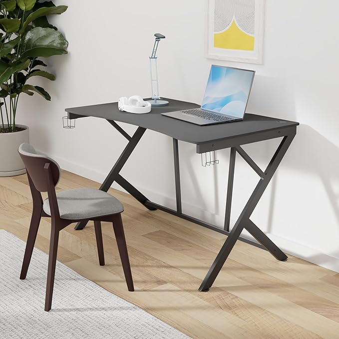 Gaming Desk Gaming Table 45.2 W x 29 D PC Computer Desk Home Office Desk Table with Cup Holder Headphone Hook Gamer Workstation Game Table for Boys Girls.
