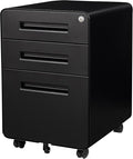 SISESOL 3 Drawer File Cabinet with LockRolling File CabinetsUnder Desk File CabinetThree Drawer Filing Cabinet for Home Office with WheelsFit A4/Letter/Legal FileFully Assembled Except Casters
