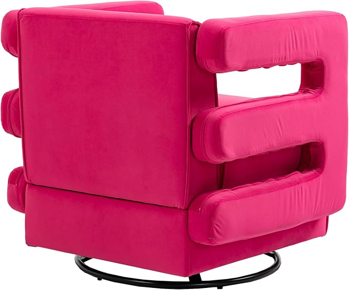 House Hold Upholstered Tufted Living Room Chair Textured Velvet Fabric Accent Chair with Metal Stand