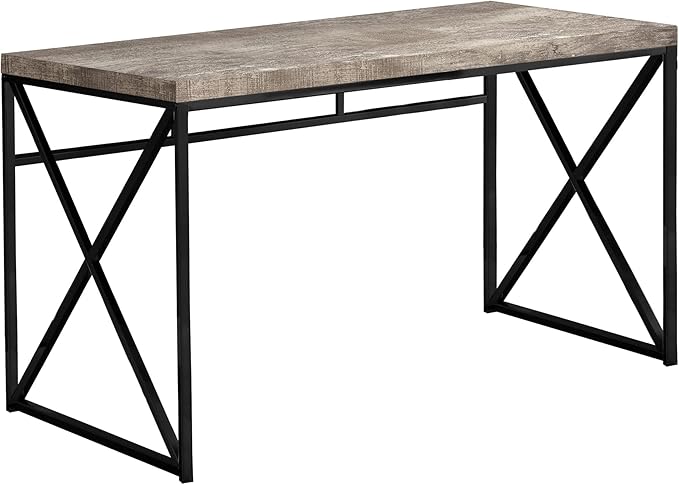 Computer Desk Home Office Laptop Work Beige Laminate Black Metal Contemporary Modern