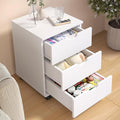 3 Drawer File Cabinet with Wheels Heavy-Duty Steel Rolling Drawer Cabinet Under Desk Filing Cabinet for Home Office Storage 15.74 W x 15.74 D x 22.16 H (White)
