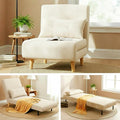 Ahomly 3 in 1 Convertible Sleeper Chair Sofa Chair for Adults with 6 Angle Adjustable Backrest Single Sleeper for Living Room/Apartment/Office Beige