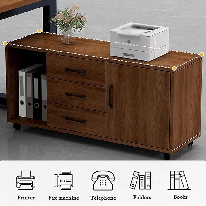 File Cabinet Under Desk with Lock Data with Wheels Storage Cabinets(E)