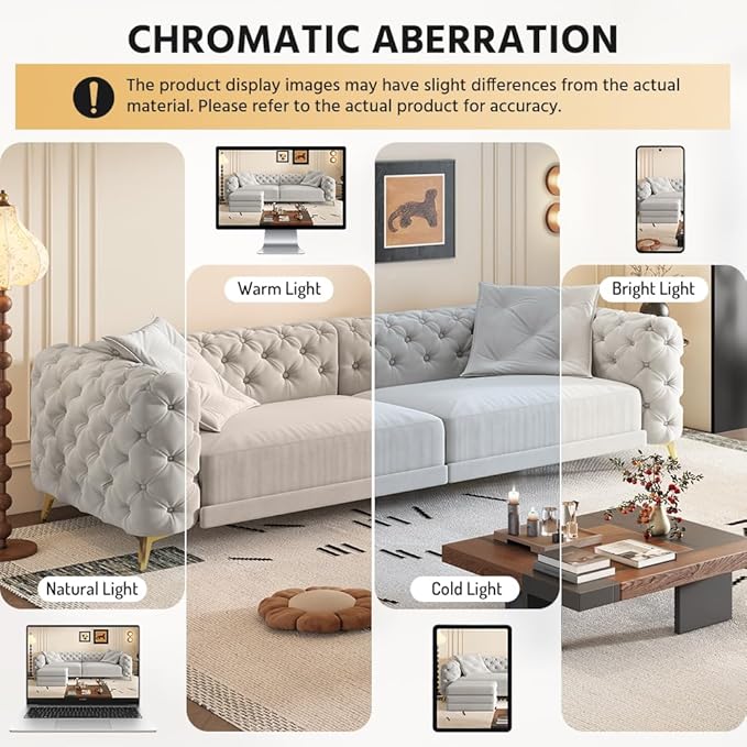 97.7'' Velvet Pull Out Sofa Bed King with Ottoman 3-in-1 Convertible Sleeper Sofa Couch Modern Tufted Deep Seat Couch with Pillows Comfy Couches for Living Room Light Grey
