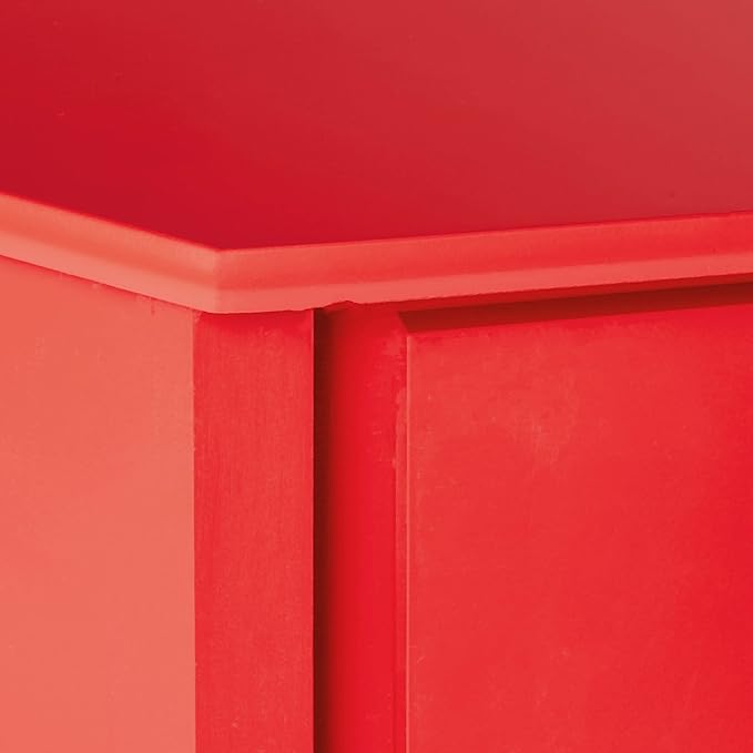 Target Marketing Systems Ellen Corner Desk with One Drawer and One Storage Shelf For Living Room Bedroom or Home Office Small Computer Table 42W x 30H Red