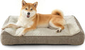 JOEJOY Orthopedic Dog Bed Medium Sized Dogs Extra Thick Supportive Big Dog Couch Bed with Sides Ultra Soft Pet Bed Sofa Beige 35''x25''