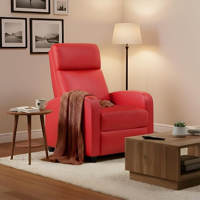 FDW Recliner Chair for Living Room Home Theater Seating Single Reclining Sofa Lounge Reading with Padded Seat Backrest