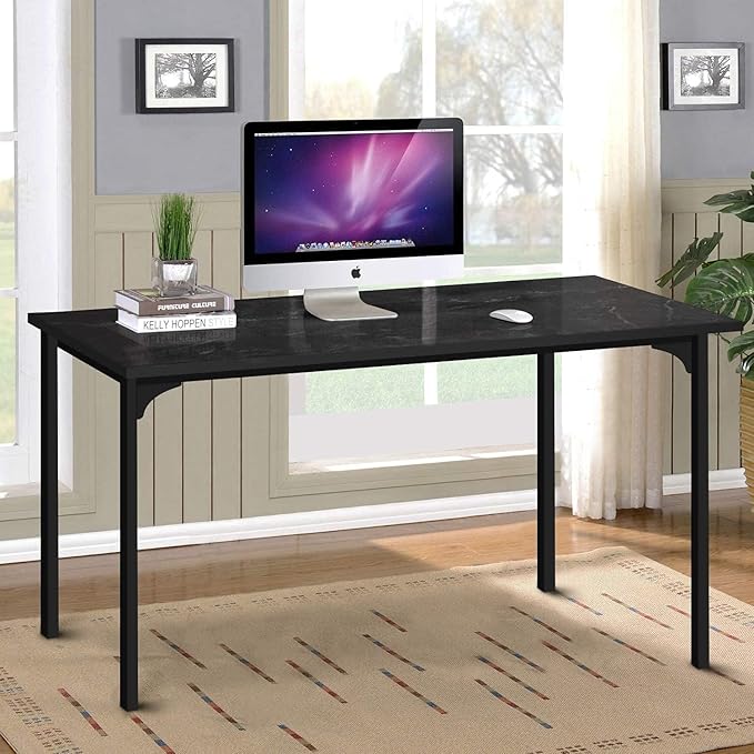 YSSOA 47 Inch Home Office Computer Desk for Working Studying Writing or Gaming Black