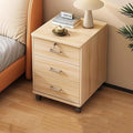 Rolling File Cabinet 3 Drawer Under Desk Wood Filing Cabinets for Home Office Organizer A4/Letter Files 14.5x13.4x23.2IN Locking Office Cabinet with Wheels Space-Saving(Light Wood)