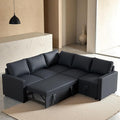 Modular Sofa Bed Couch with Storage 82 Reversible Sleeper Sofas with Pull Out Bed Pull Out Couch for Living Room Apartment Bedroom Office Dark Grey