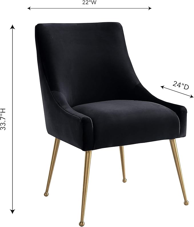 Tov Furniture Beatrix Velvet Dining Side Chair (Black)